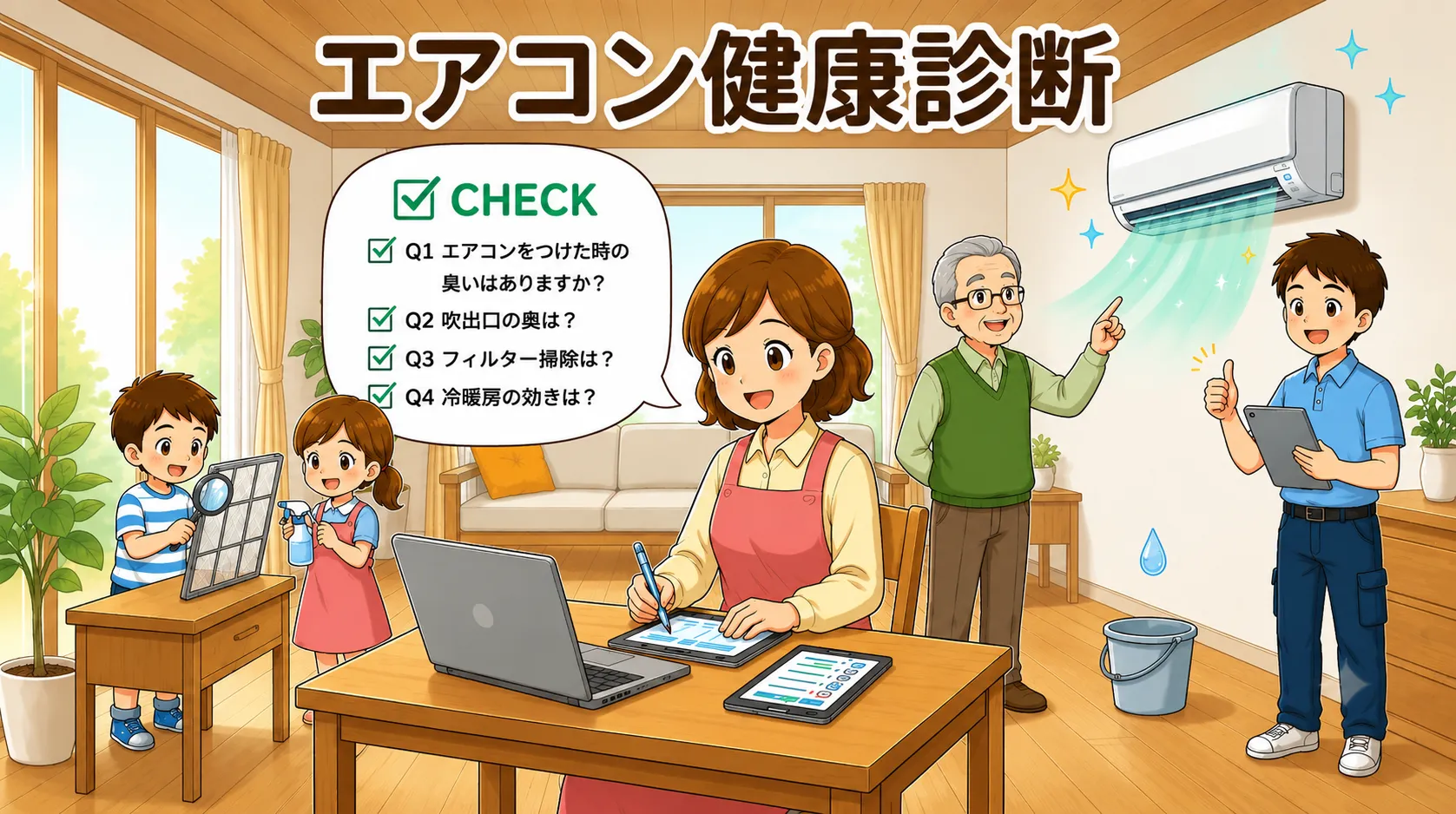 エアコン健康診断のイメージイラスト